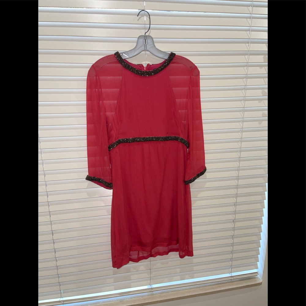 French Connection Raspberry pink dress with sparkly beads